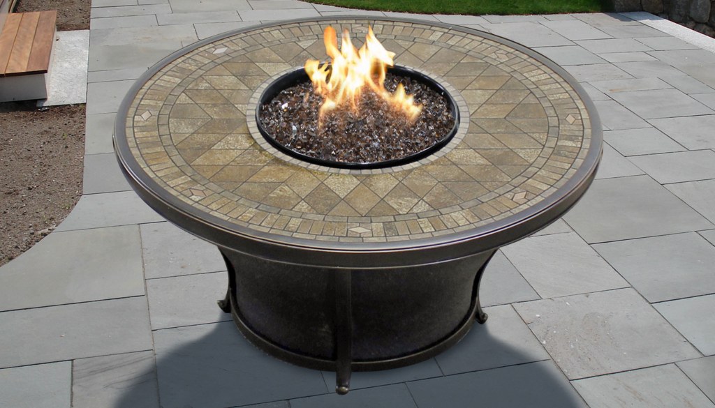 Picture of: Balmoral –  Inch Round Porcelain Top Gas Fire Pit Table