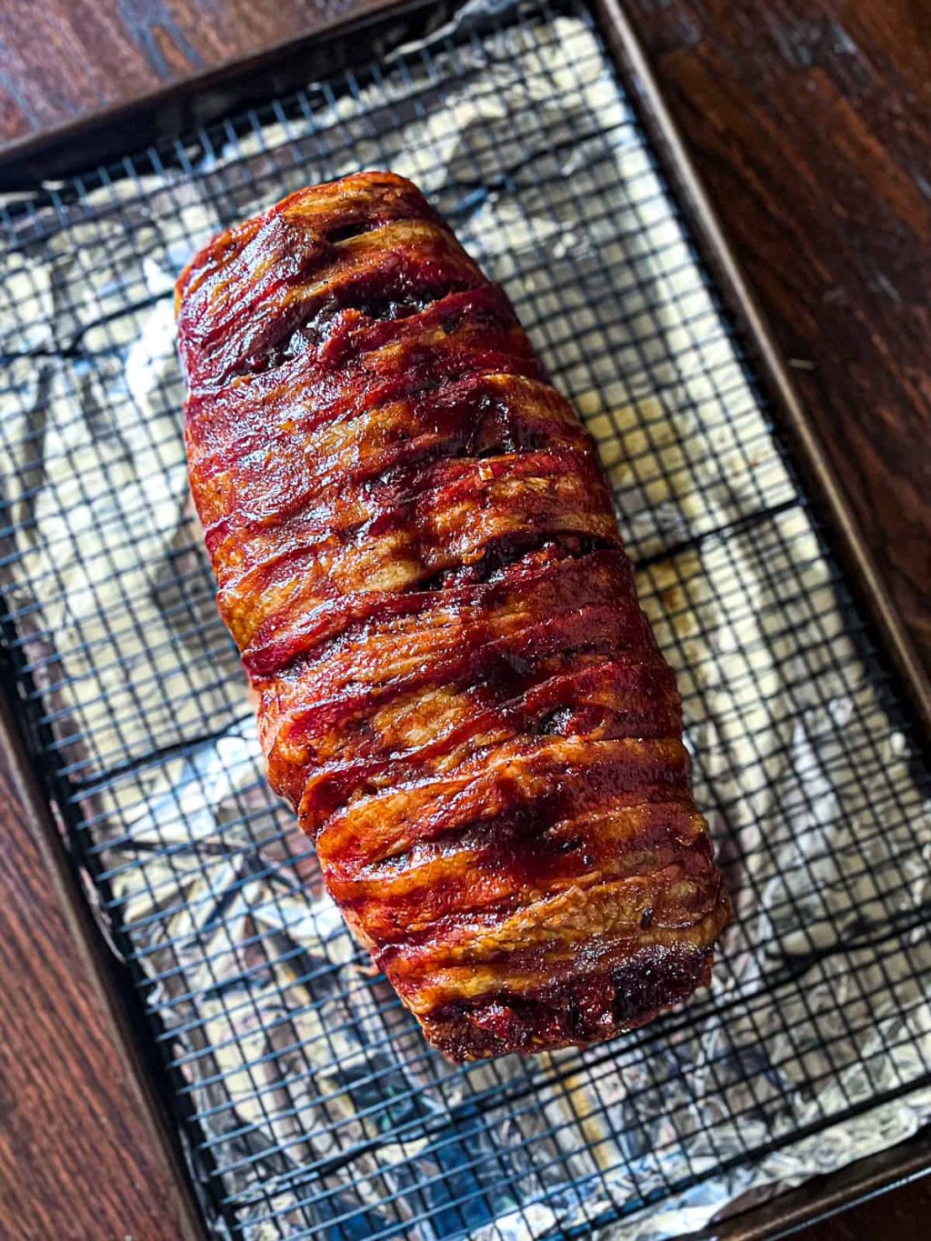 Picture of: Best Traeger Smoked Meatloaf (Bacon-Wrapped) – Sip Bite Go