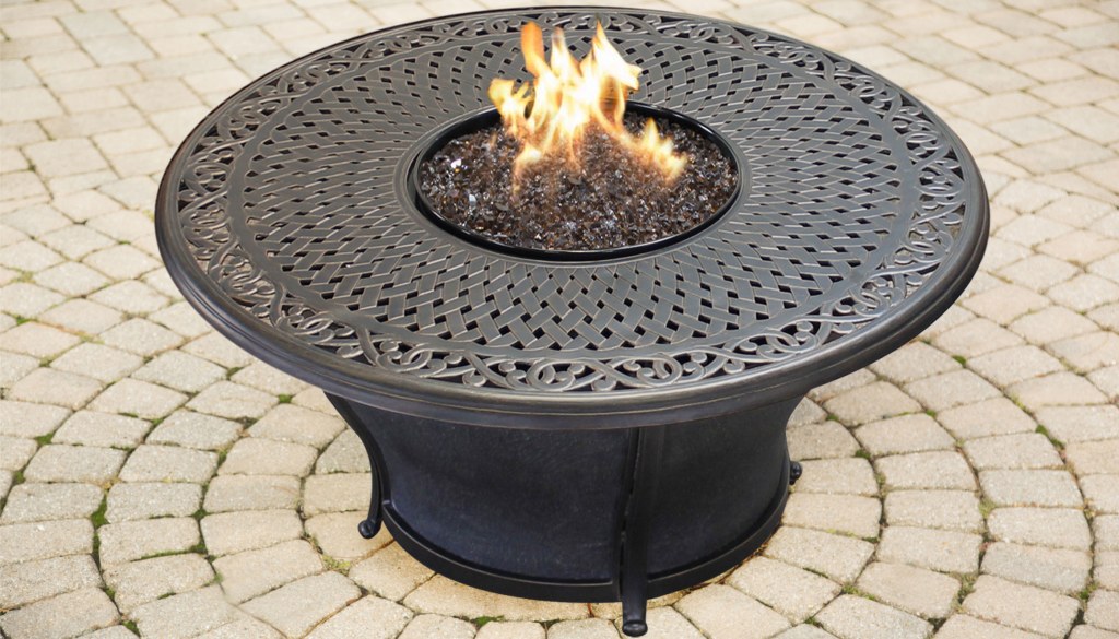 Picture of: Charleston –  Inch Round Cast Top Gas Fire Pit Table