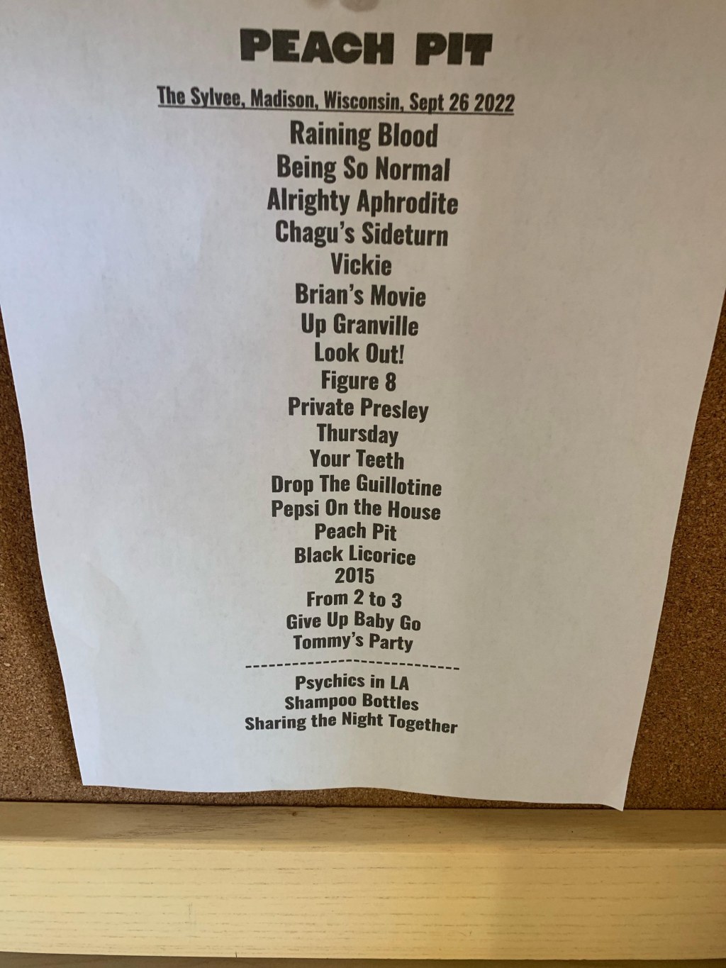 Picture of: Setlist for the show at the Sylvee last night! Best concert i’ve